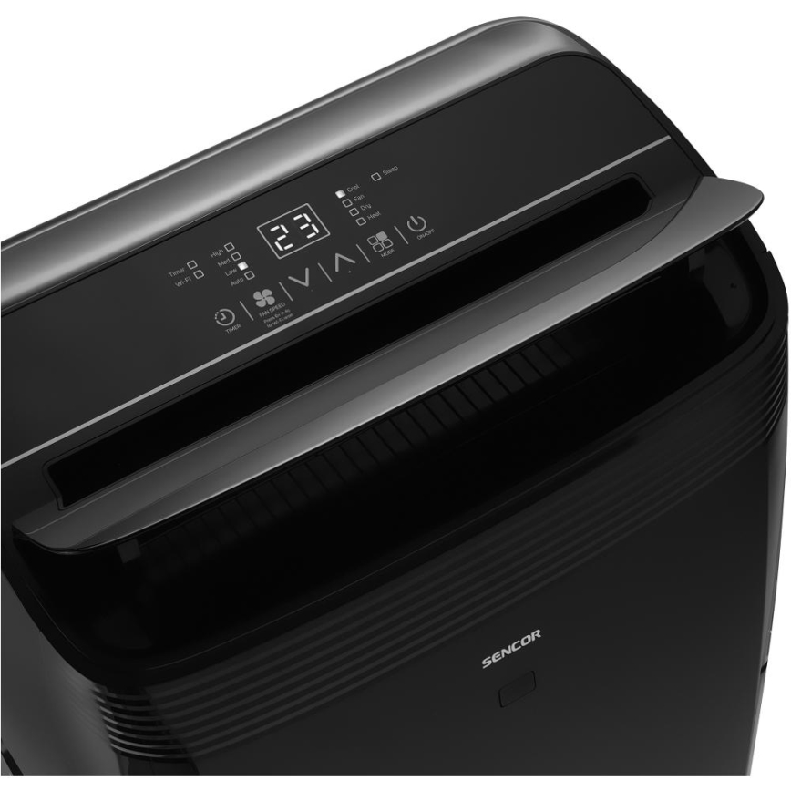 Sencor - Smart mobile air conditioner 4in1 including complete accessories 900W/230V 9000 BTU Wi-Fi black + remote control