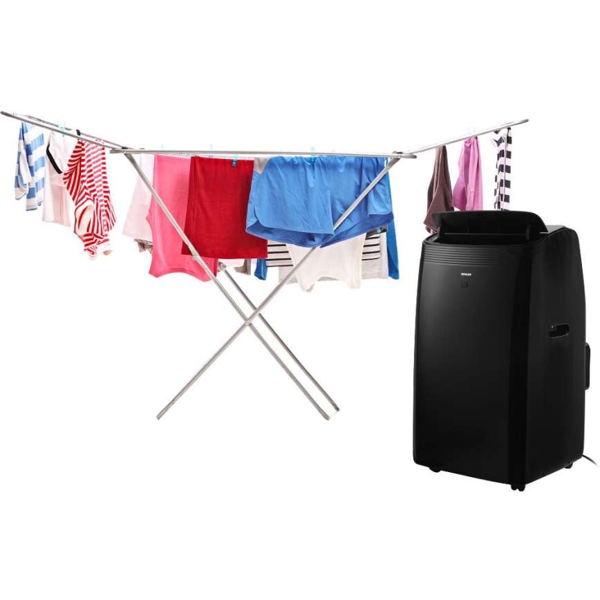 Sencor - Smart mobile air conditioner 4in1 including complete accessories 900W/230V 9000 BTU Wi-Fi black + remote control