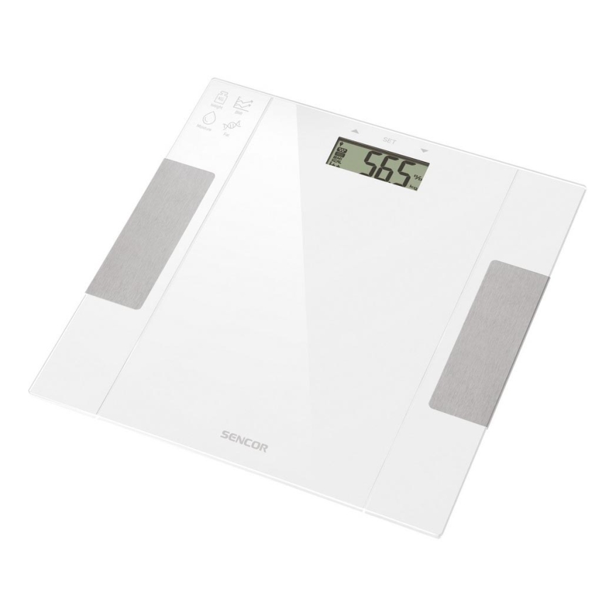 Sencor - Smart personal fitness scale 1xCR2032 white