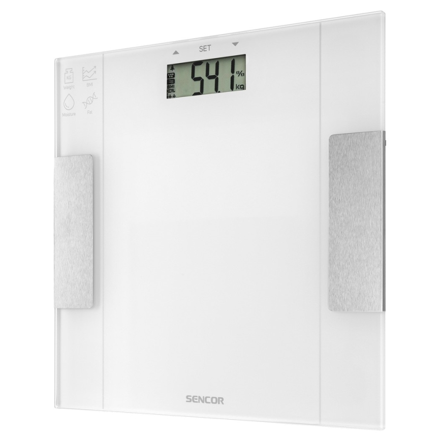 Sencor - Smart personal fitness scale 1xCR2032 white