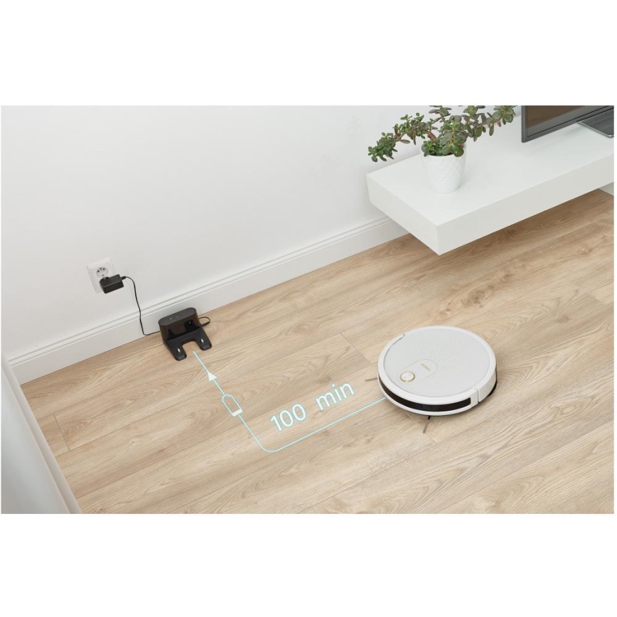 Sencor - Smart robotic vacuum cleaner with a mop 2in1 28W/2600 mAh Wi-Fi white + remote control