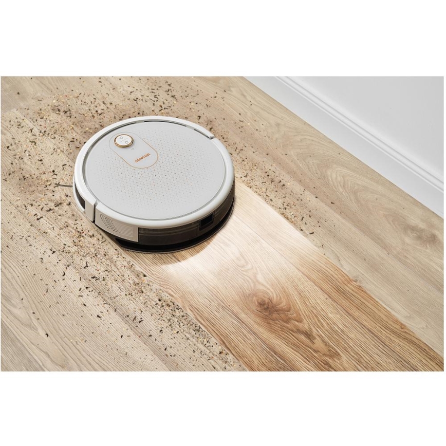 Sencor - Smart robotic vacuum cleaner with a mop 2in1 28W/2600 mAh Wi-Fi white + remote control