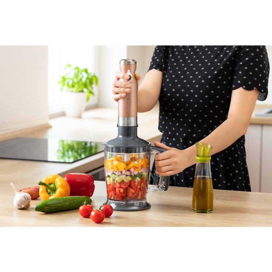 Sencor - Stick blender 4in1 1200W/230V stainless steel/copper
