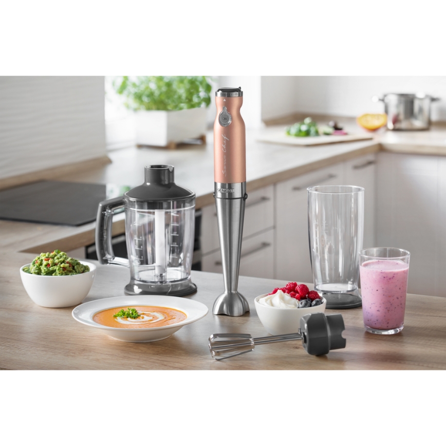 Sencor - Stick blender 4in1 1200W/230V stainless steel/copper
