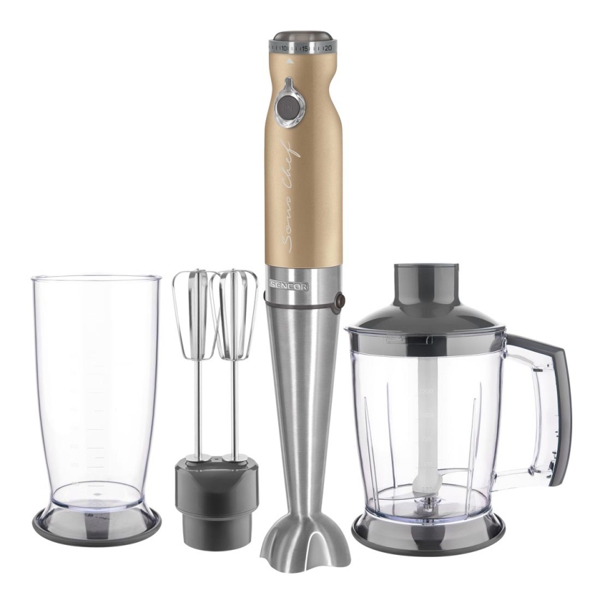Sencor - Stick blender 4in1 1200W/230V stainless steel/gold