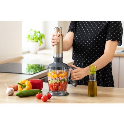 Sencor - Stick blender 4in1 1200W/230V stainless steel/gold