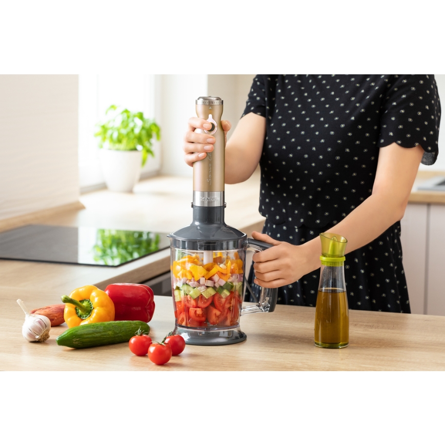 Sencor - Stick blender 4in1 1200W/230V stainless steel/gold