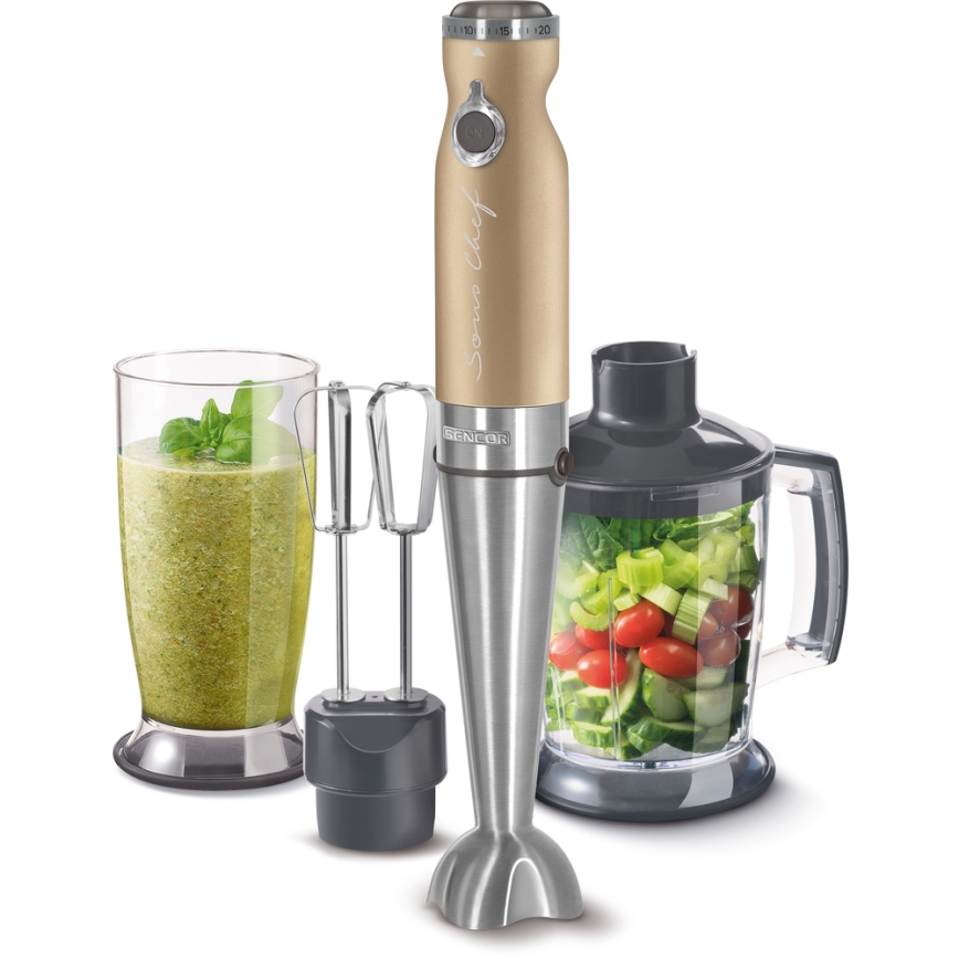 Sencor - Stick blender 4in1 1200W/230V stainless steel/gold
