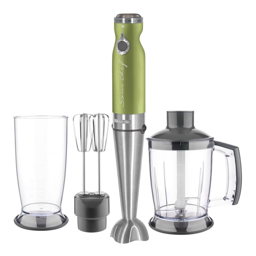 Sencor - Stick blender 4in1 1200W/230V stainless steel/green