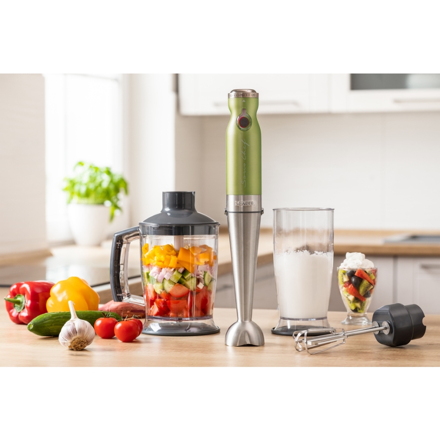 Sencor - Stick blender 4in1 1200W/230V stainless steel/green