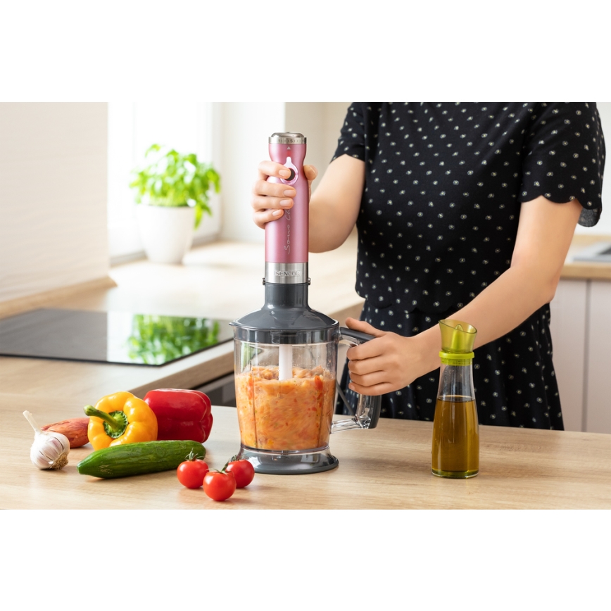 Sencor - Stick blender 4in1 1200W/230V stainless steel/pink