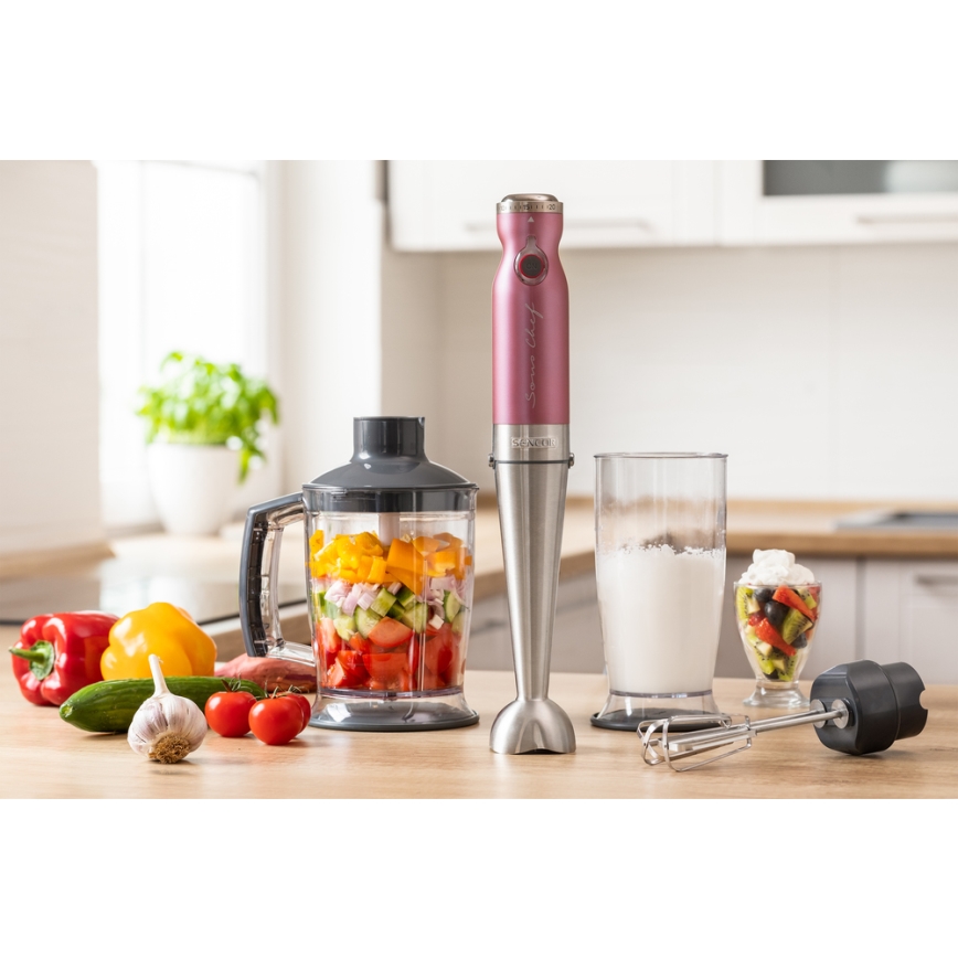 Sencor - Stick blender 4in1 1200W/230V stainless steel/pink