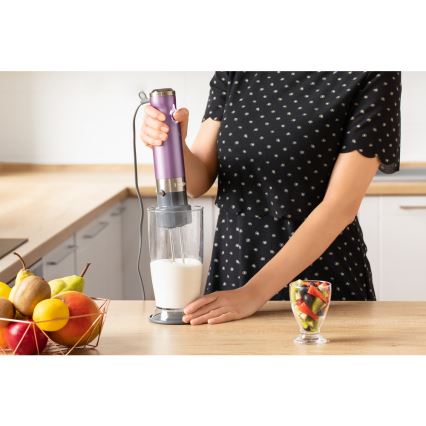 Sencor - Stick blender 4in1 1200W/230V stainless steel/purple