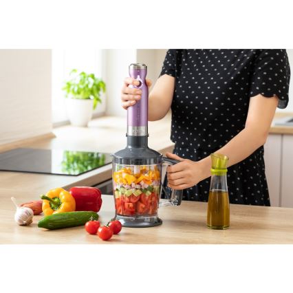 Sencor - Stick blender 4in1 1200W/230V stainless steel/purple