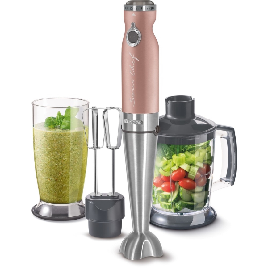 Sencor - Stick blender 4in1 1200W/230V stainless steel/rose gold