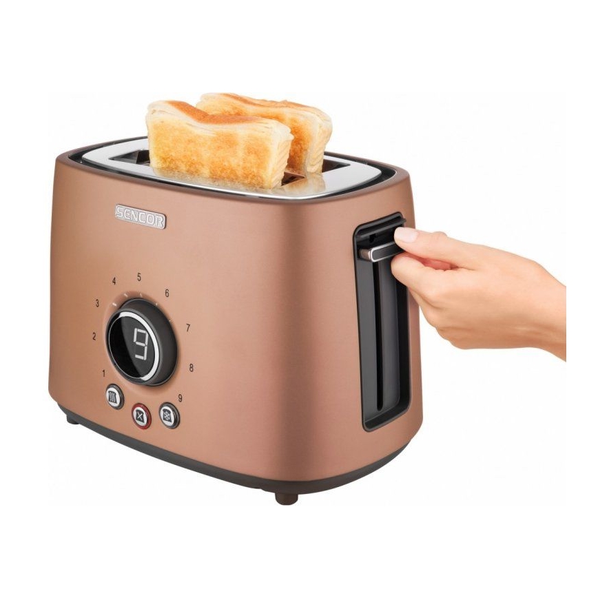 Sencor - Toaster with two holes and warming up 1000W/230V copper