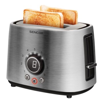 Sencor - Toaster with two holes and warming up 1000W/230V silver