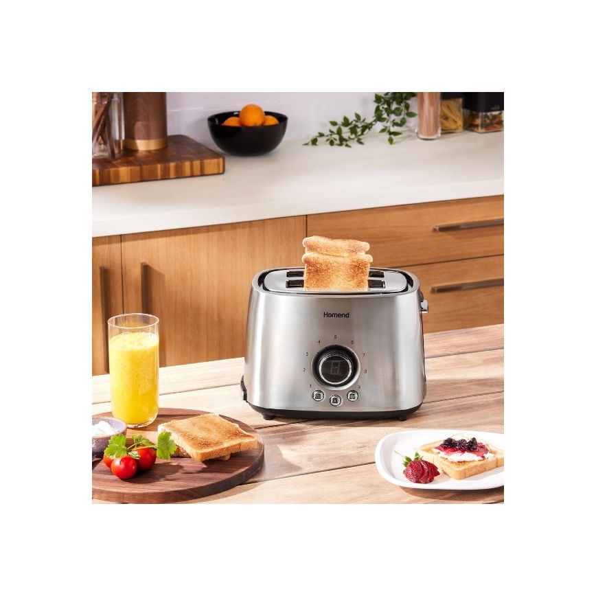 Sencor - Toaster with two holes and warming up 1000W/230V silver