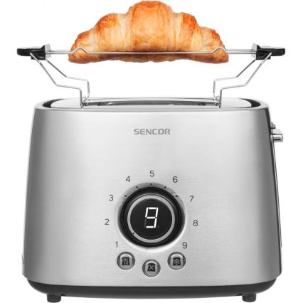 Sencor - Toaster with two holes and warming up 1000W/230V silver