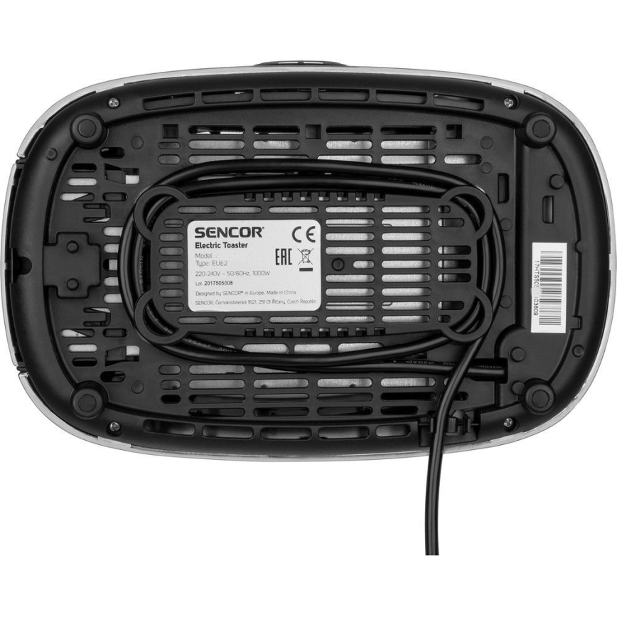 Sencor - Toaster with two holes and warming up 1000W/230V silver