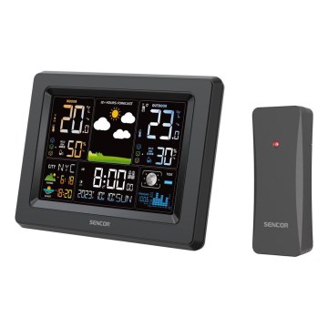 Sencor - Weather Station with Color LCD Display 3xAA + 2xAA Black