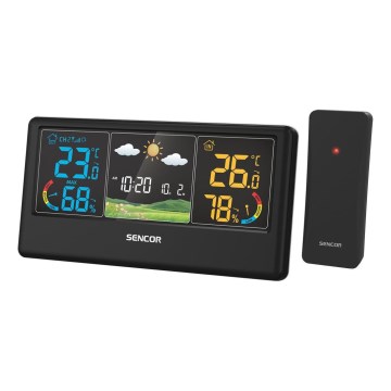 Sencor - Weather Station with Color LCD Display, 3xAAA + 2xAA, Black