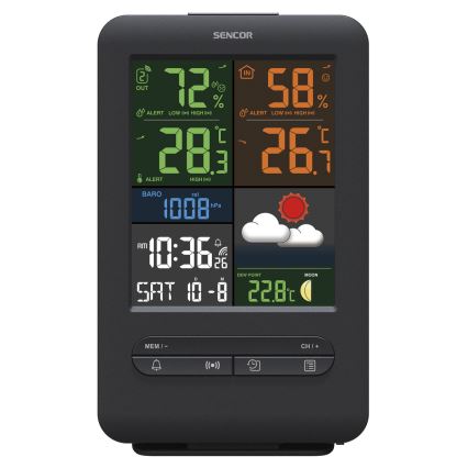 Sencor - Weather station with color LCD display 5V/1xCR2032 + 2xAA