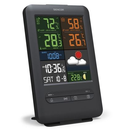 Sencor - Weather station with color LCD display 5V/1xCR2032 + 2xAA