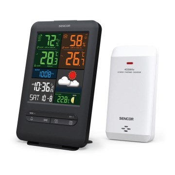 Sencor - Weather station with color LCD display 5V/1xCR2032