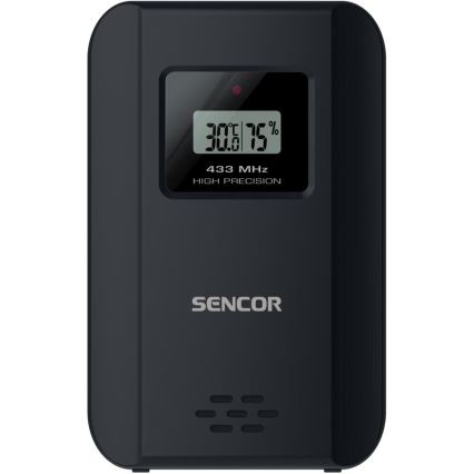 Sencor - Weather station with color LCD display and alarm clock 3xAAA + 2x AA black