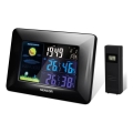 Sencor - Weather station with color LCD display and alarm clock 3xAAA + 2xAA black