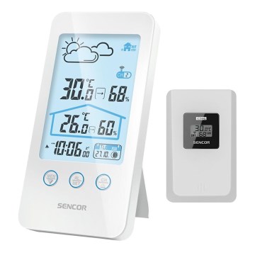 Sencor - Weather station with LCD display 2xAAA white
