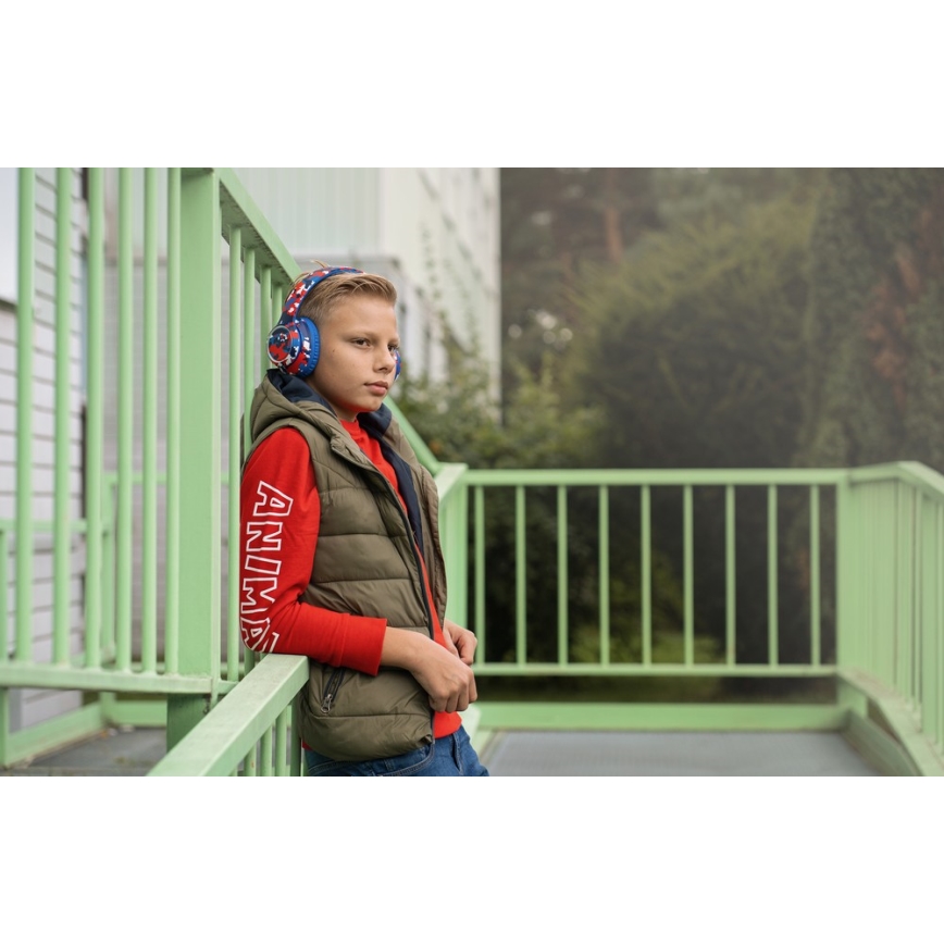 Sencor - Wireless headphones with a microphone 3,7V/400 mAh blue/red