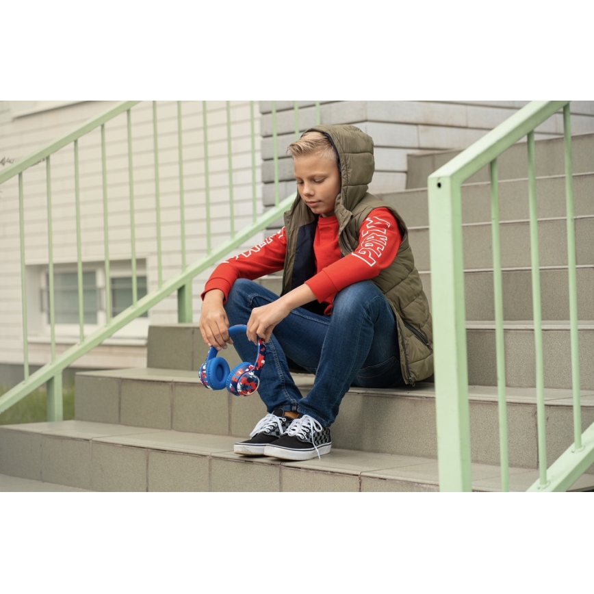 Sencor - Wireless headphones with a microphone 3,7V/400 mAh blue/red