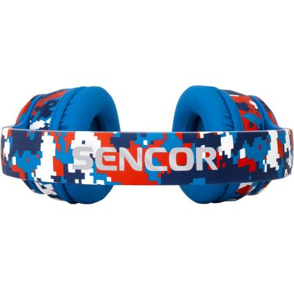 Sencor - Wireless headphones with a microphone 3,7V/400 mAh blue/red