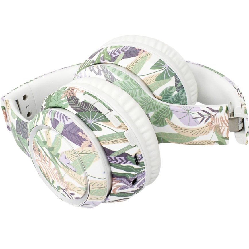 Sencor - Wireless headphones with a microphone 3,7V/400 mAh green/white