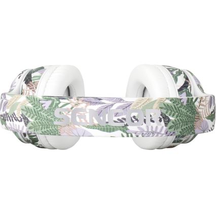 Sencor - Wireless headphones with a microphone 3,7V/400 mAh green/white