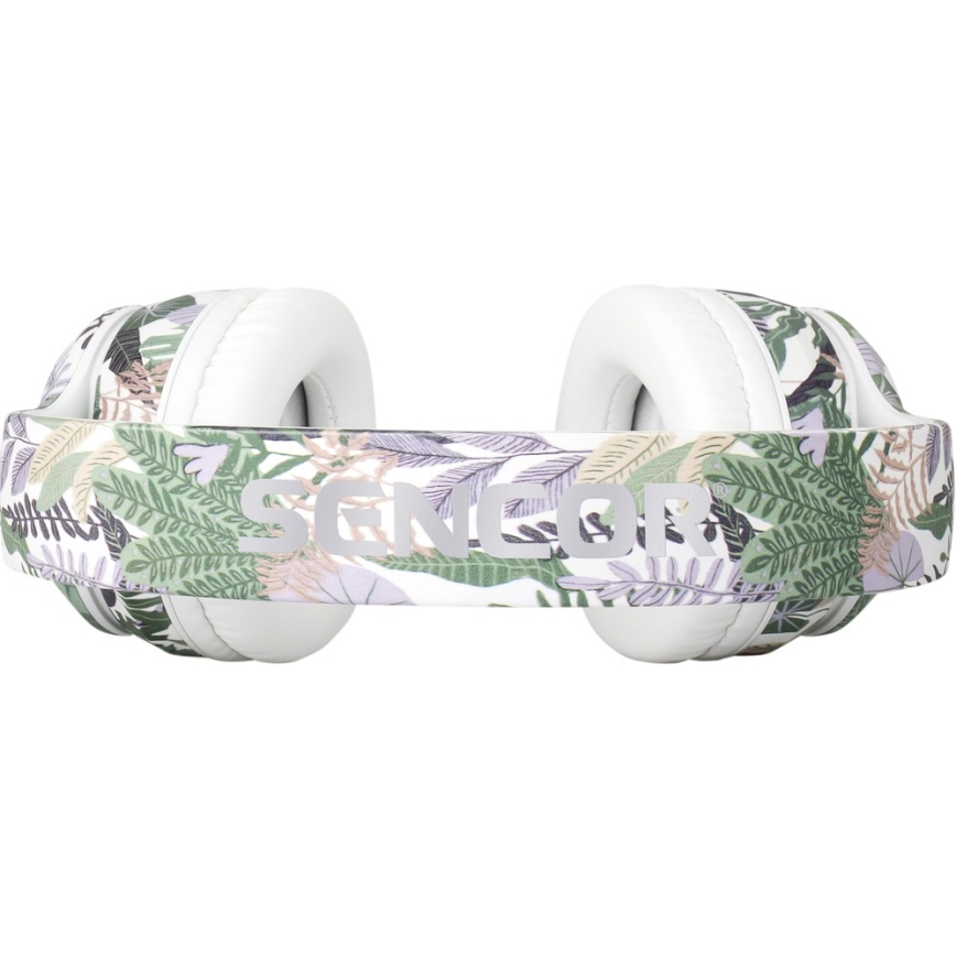 Sencor - Wireless headphones with a microphone 3,7V/400 mAh green/white