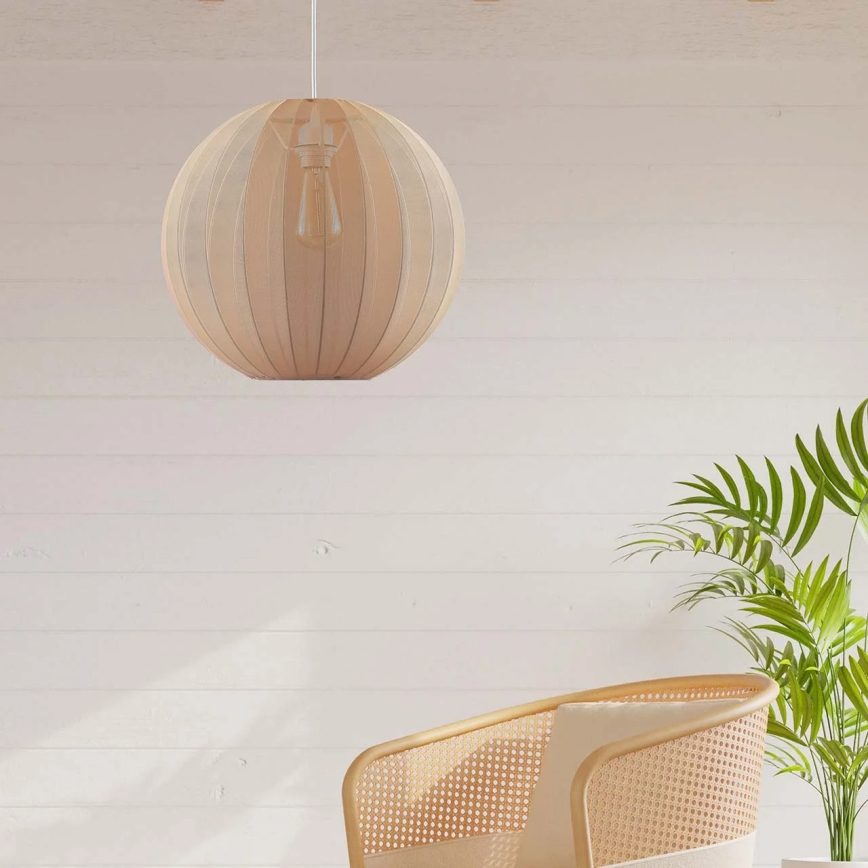 SENSAI cable-suspended pendant lamp, 1xE27/20W/230V, Ø 40 cm, beige