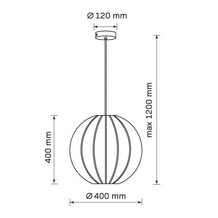 SENSAI cable-suspended pendant lamp, 1xE27/20W/230V, Ø 40 cm, beige