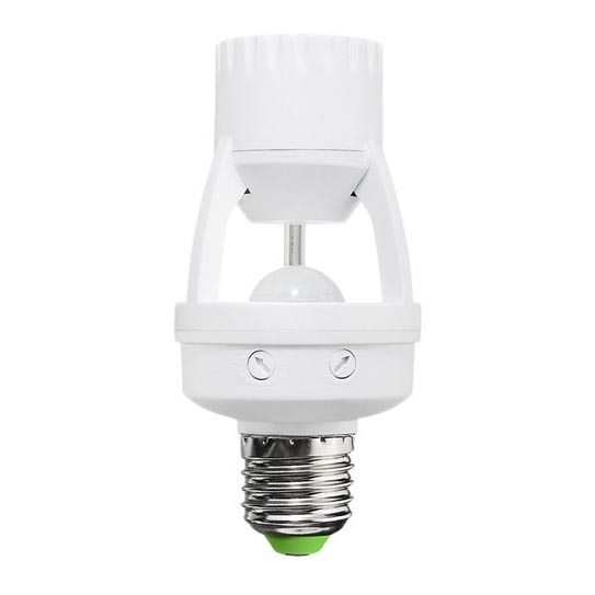 Sensor PIR for E27 light bulb white