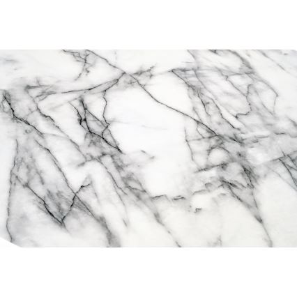 SEREIN Dining Table — White Marble Effect / Black