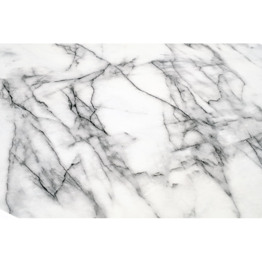 SEREIN Dining Table — White Marble Effect / Black