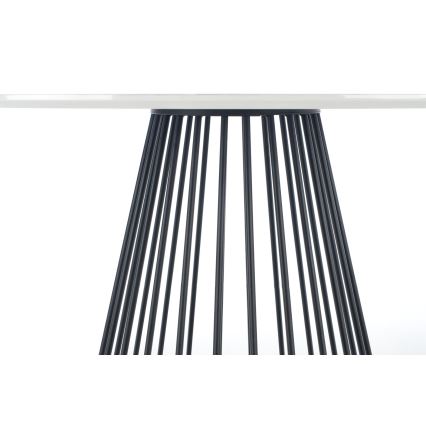SEREIN Dining Table — White Marble Effect / Black