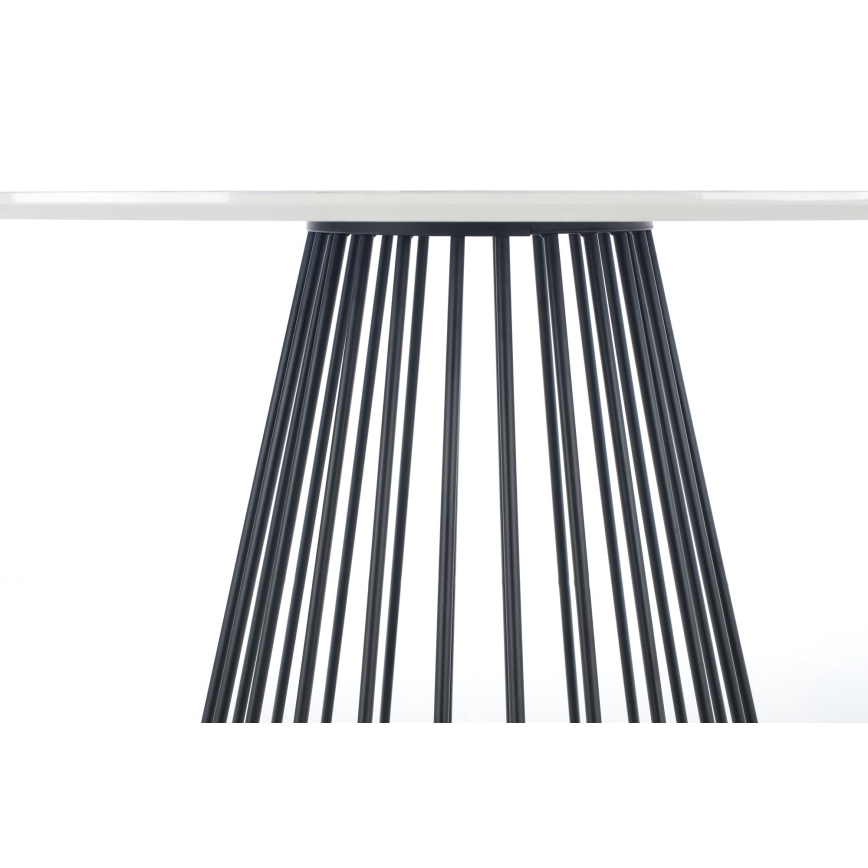 SEREIN Dining Table — White Marble Effect / Black