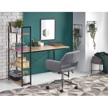 SERENOR Writing Desk, Black / Sonoma Oak