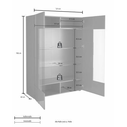 SERIAN Anthracite Display Cabinet