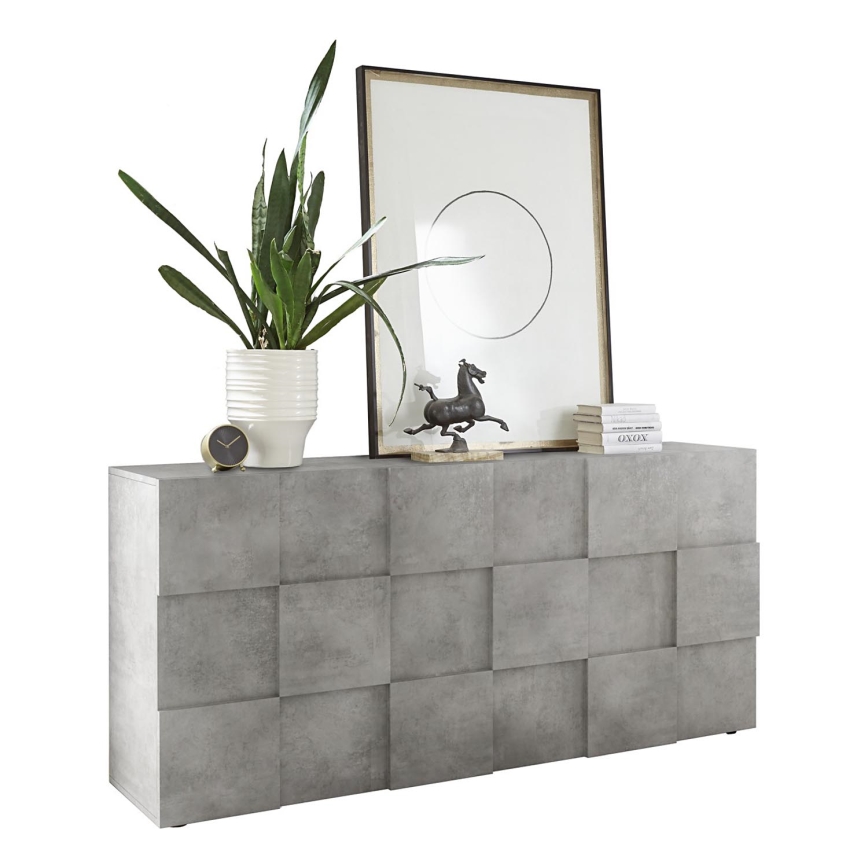 SERIAN chest of drawers – concrete grey