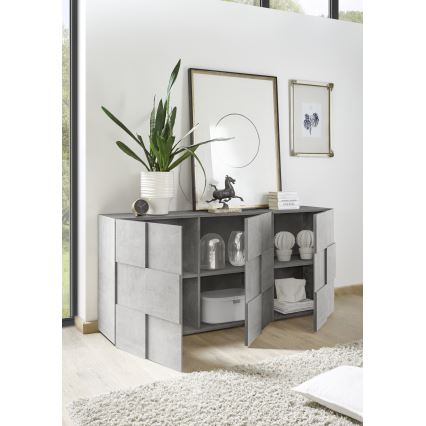 SERIAN chest of drawers – concrete grey