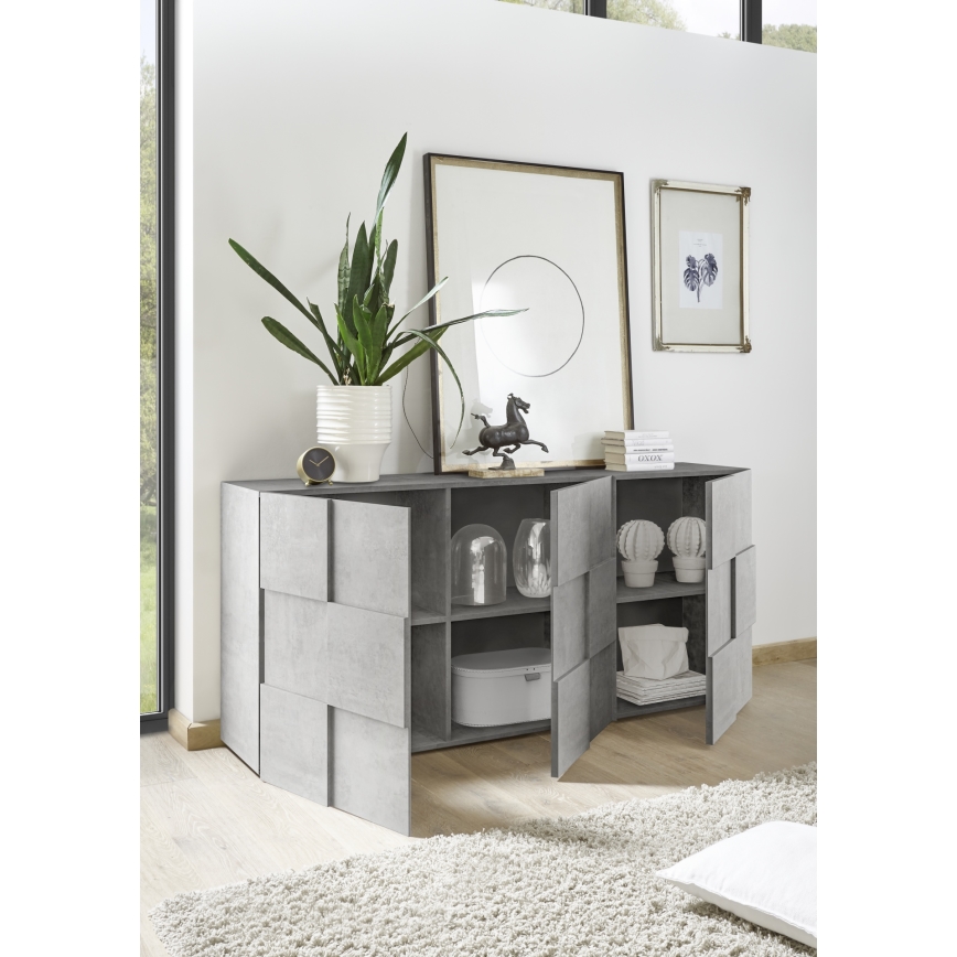 SERIAN chest of drawers – concrete grey